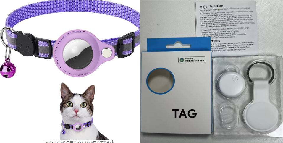 Reflective Collar Waterproof Holder Case For Airtag Air Tag Airtags Protective Cover Cat Dog Kitten Puppy Nylon Collar null