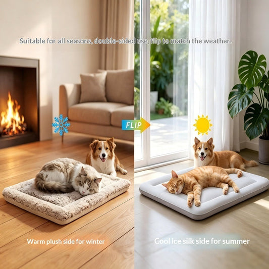 Dog cooling mat in multiple sizes and colors, waterproof polyester fiber for summer heat relief