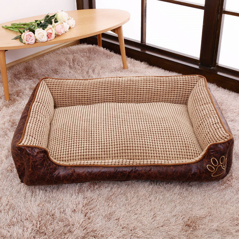 PetZen washable pet bed with removable cover and non-slip base in multiple sizes