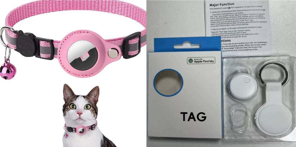 Reflective Collar Waterproof Holder Case For Airtag Air Tag Airtags Protective Cover Cat Dog Kitten Puppy Nylon Collar null