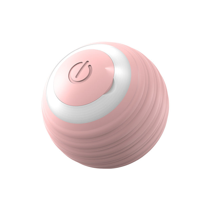 Blue and pink automatic moving bouncing silicone ball cat toy for indoor kittens