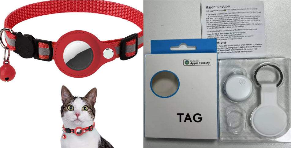 Reflective Collar Waterproof Holder Case For Airtag Air Tag Airtags Protective Cover Cat Dog Kitten Puppy Nylon Collar null