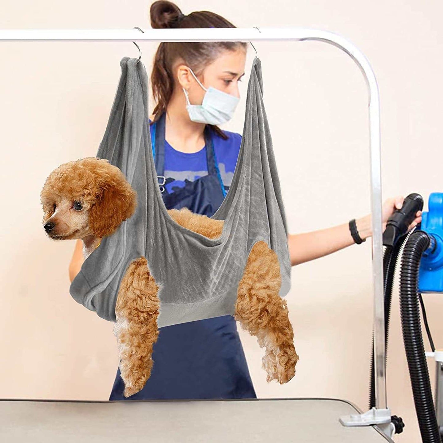Pet Dog Cat Grooming Hammock Harness Dog Hammock Restraint Bag Helper Breathable Dogs Grooming Trimming Hammock Helper Cats null