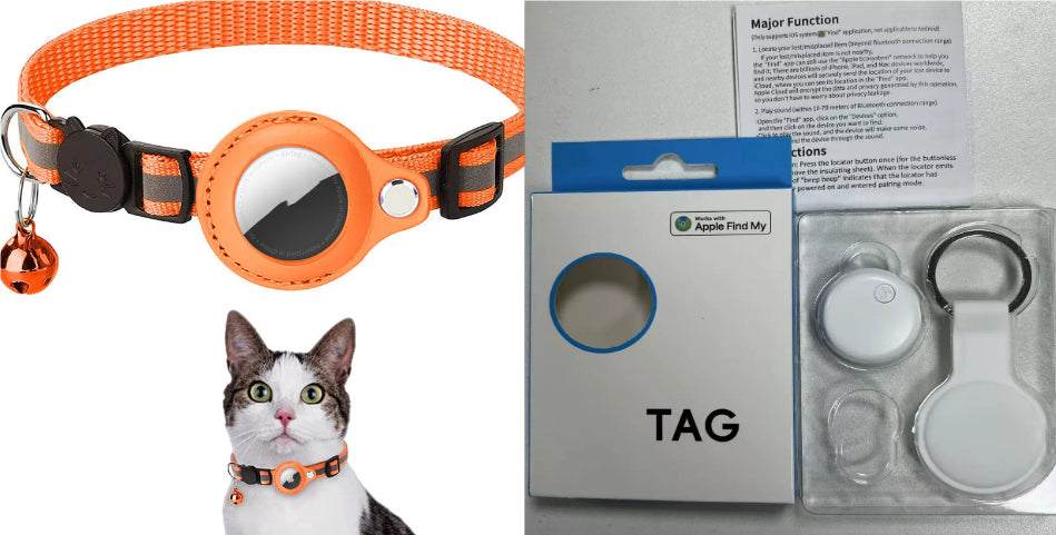 Reflective Collar Waterproof Holder Case For Airtag Air Tag Airtags Protective Cover Cat Dog Kitten Puppy Nylon Collar null